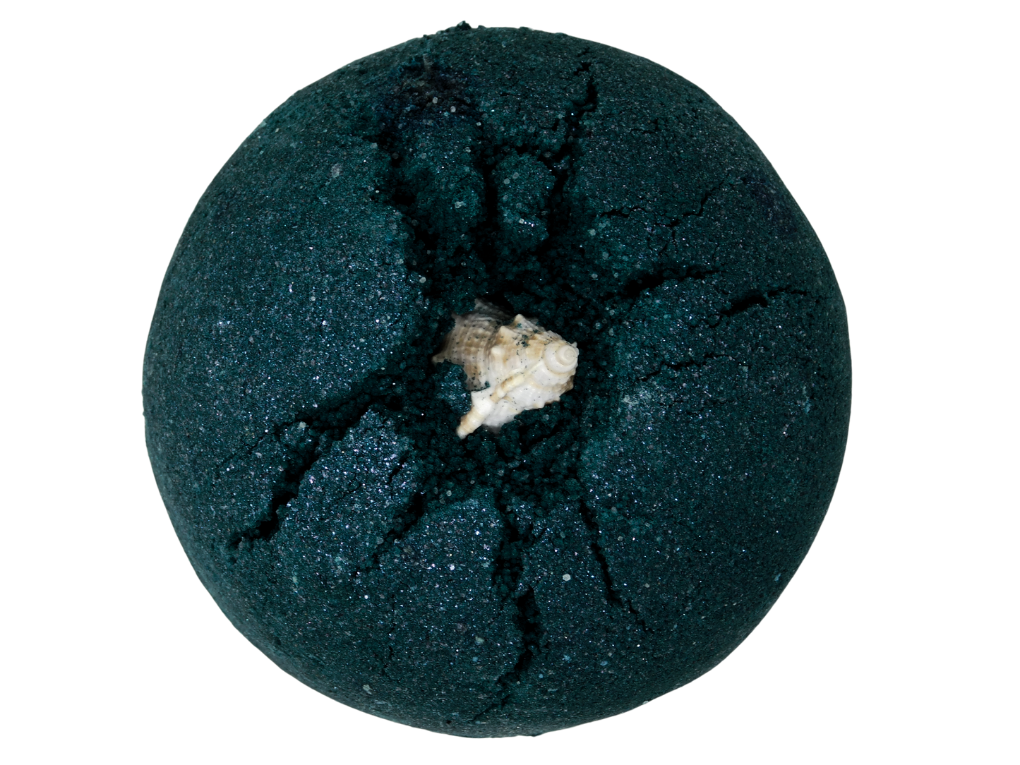 Dark green bath bomb with shell