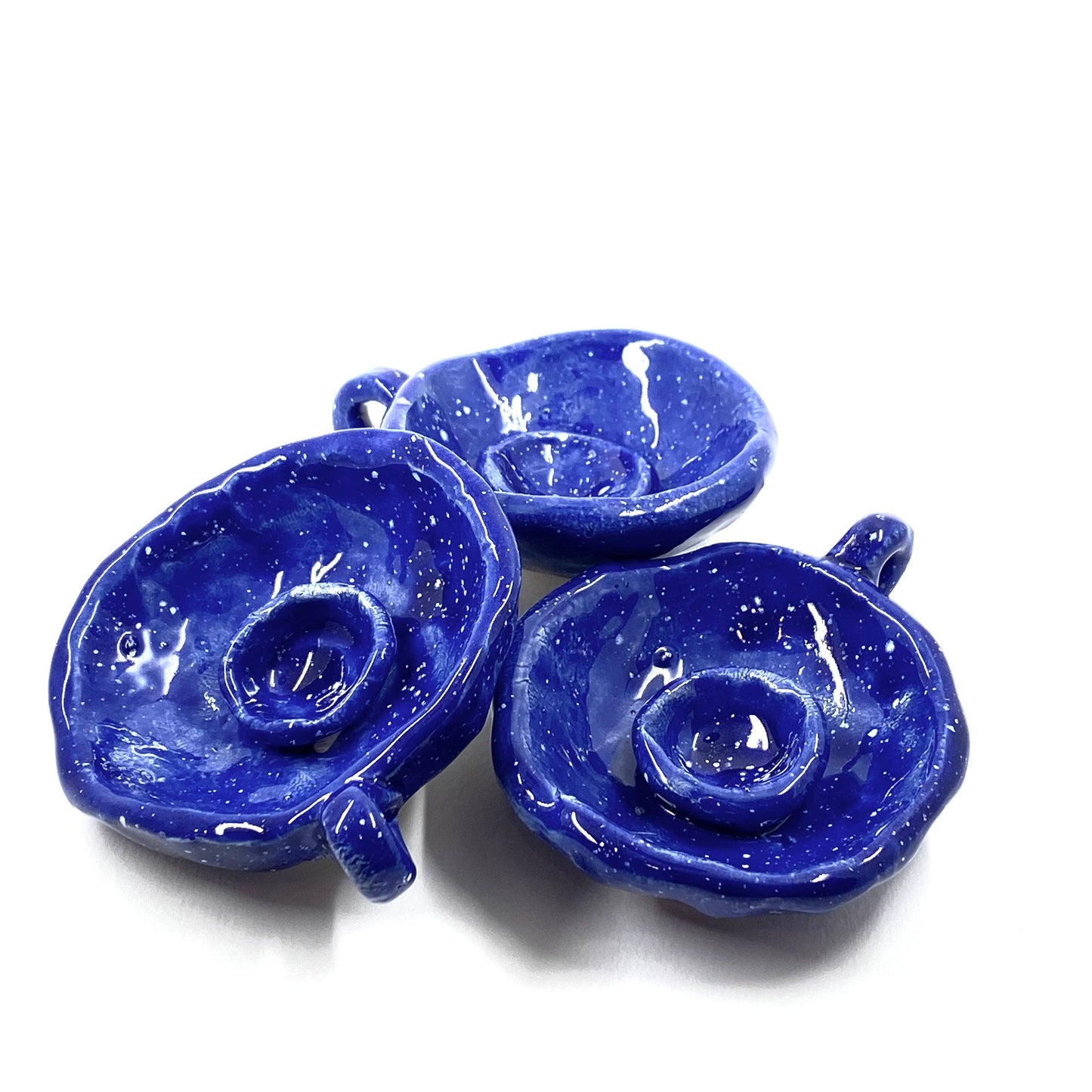 Blue Ritual Candle Chamberstick Bowl