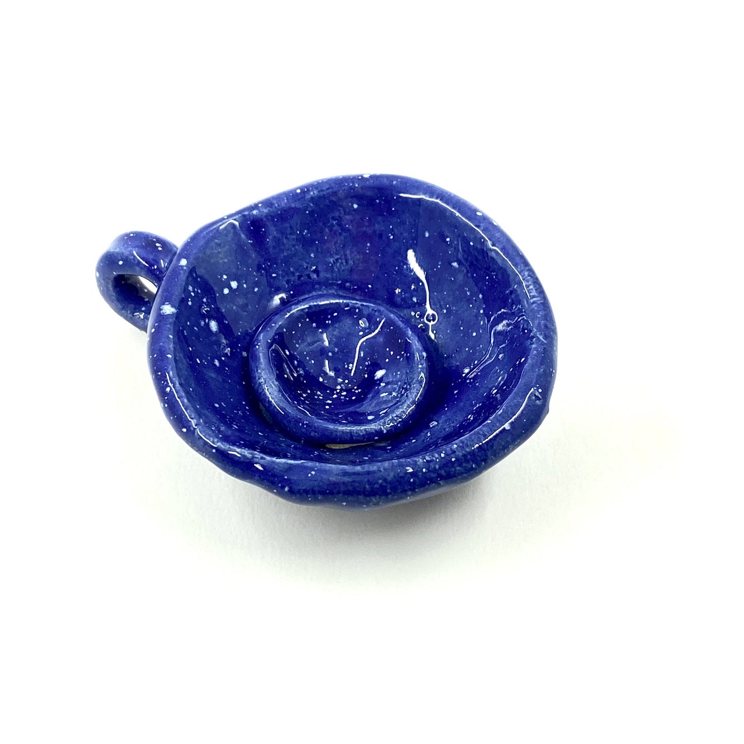 Blue Ritual Candle Chamberstick Bowl