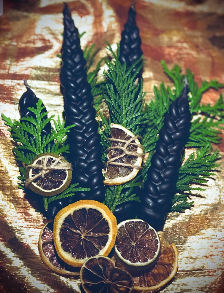 Blak Magick Braided Beeswax Candle