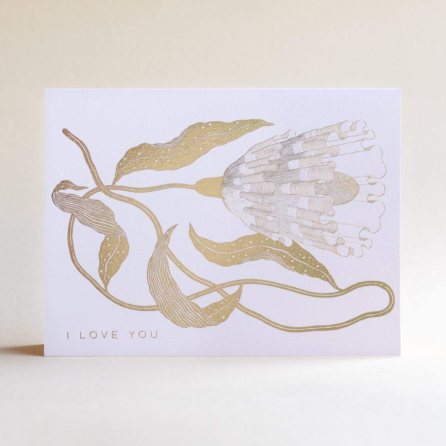 I Love You Floral Foil Notecard