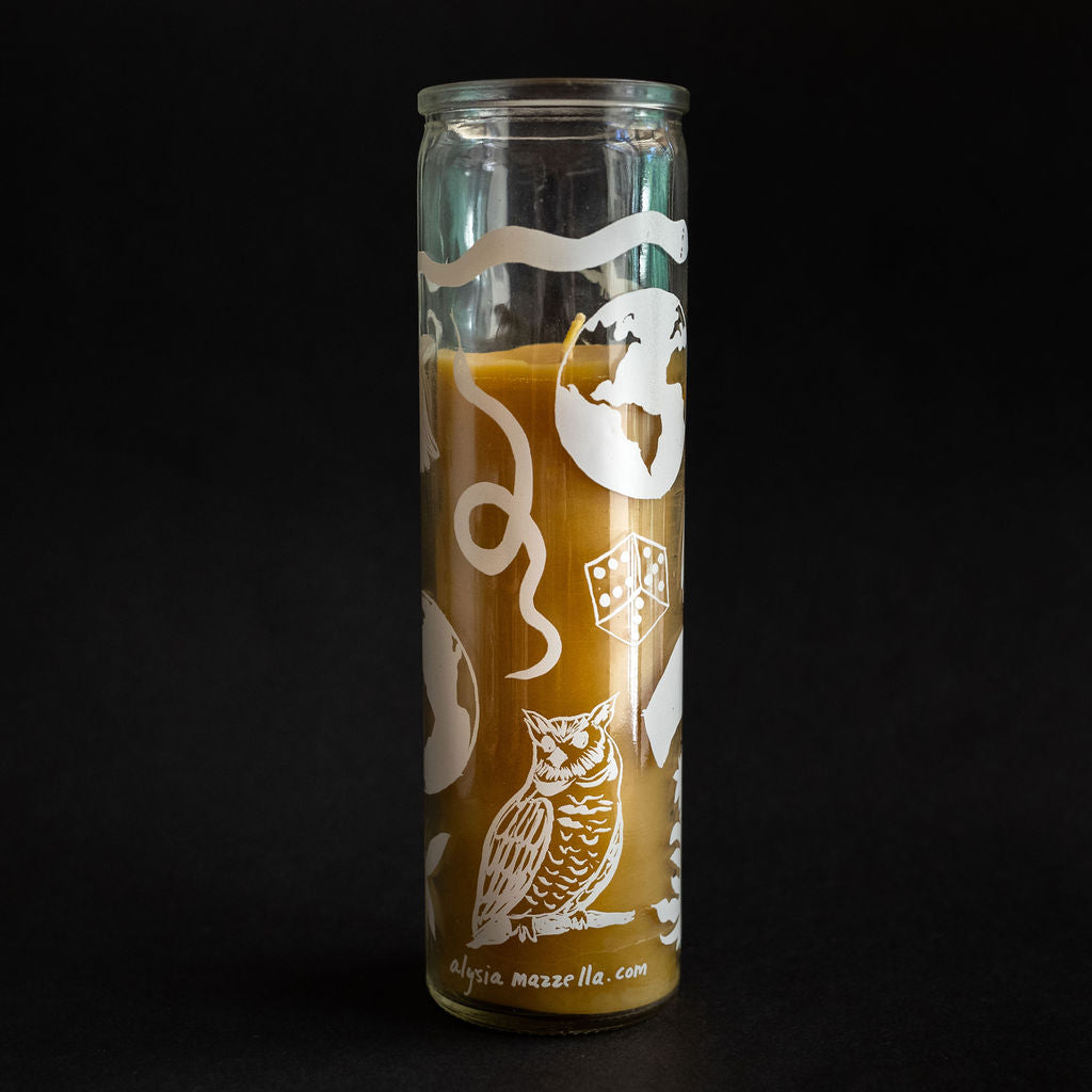 Beeswax Glass Pillar Candles