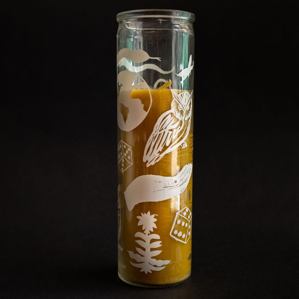 Beeswax Glass Pillar Candles