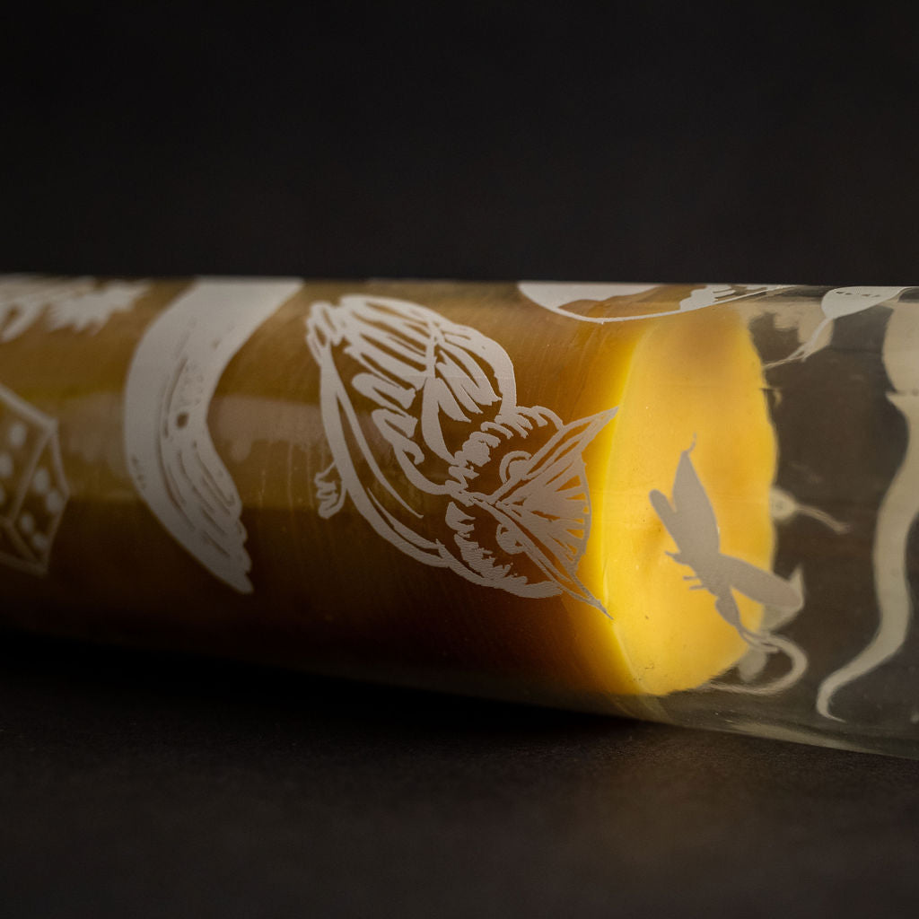 Beeswax Glass Pillar Candles