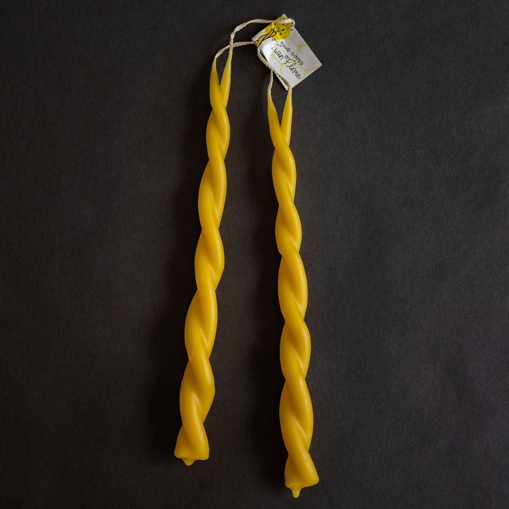 Beeswax Twin Flame Taper Candles