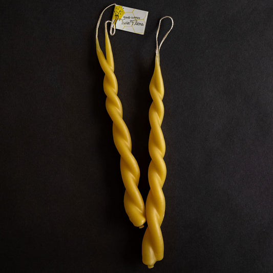 Beeswax Twin Flame Taper Candles