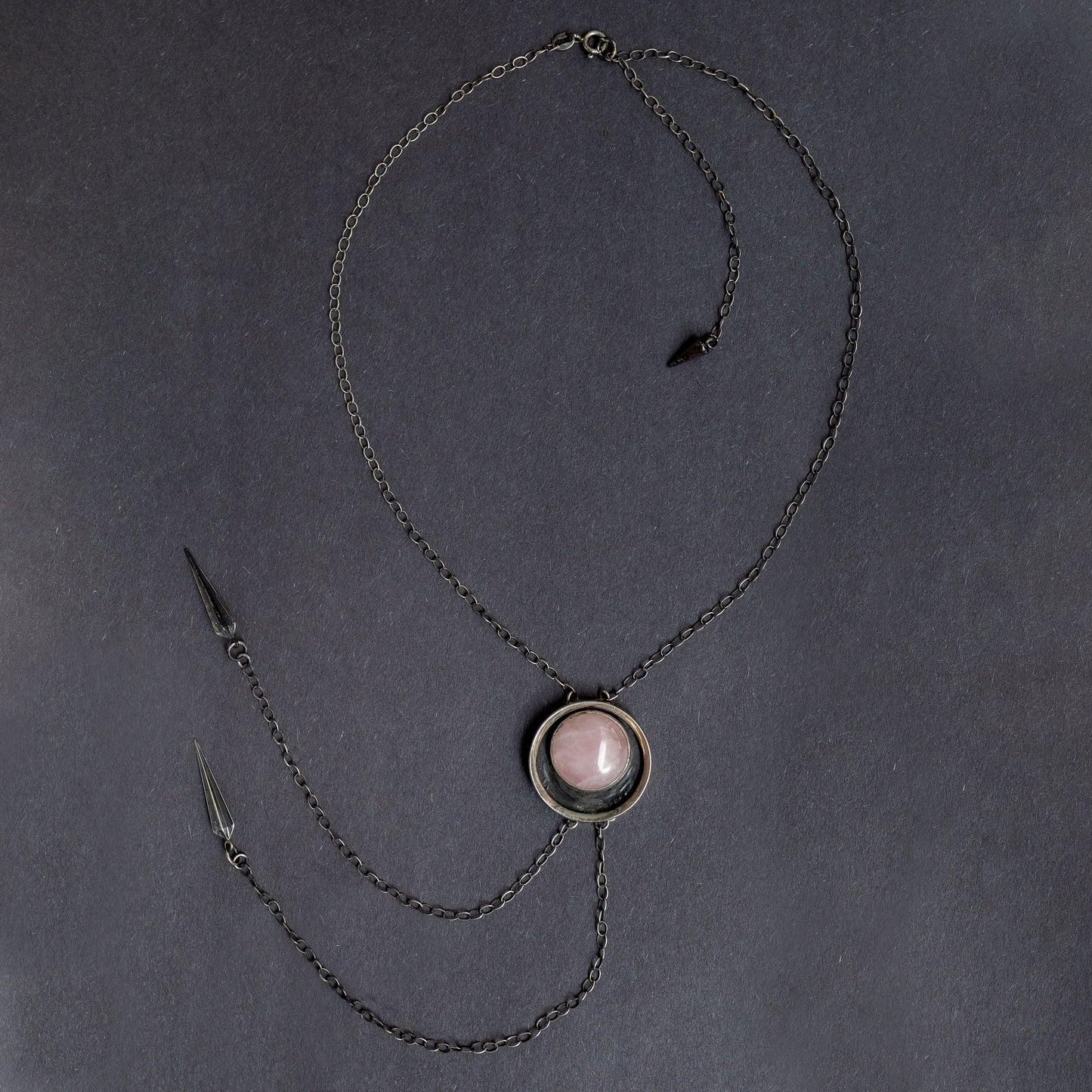 Hekate Bolo Necklace: Rose Quartz