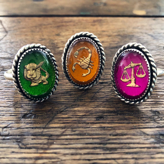 Oval Zodiac Ring