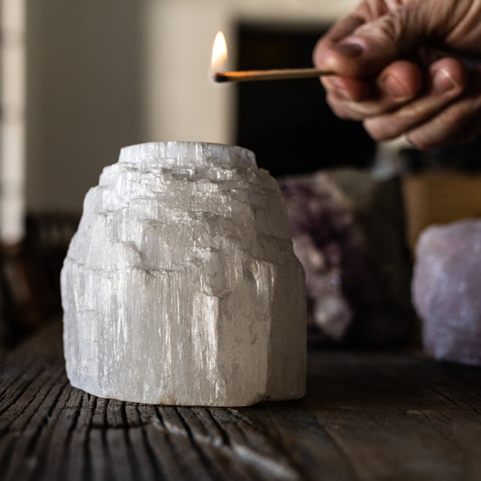 Votive Holder: Selenite