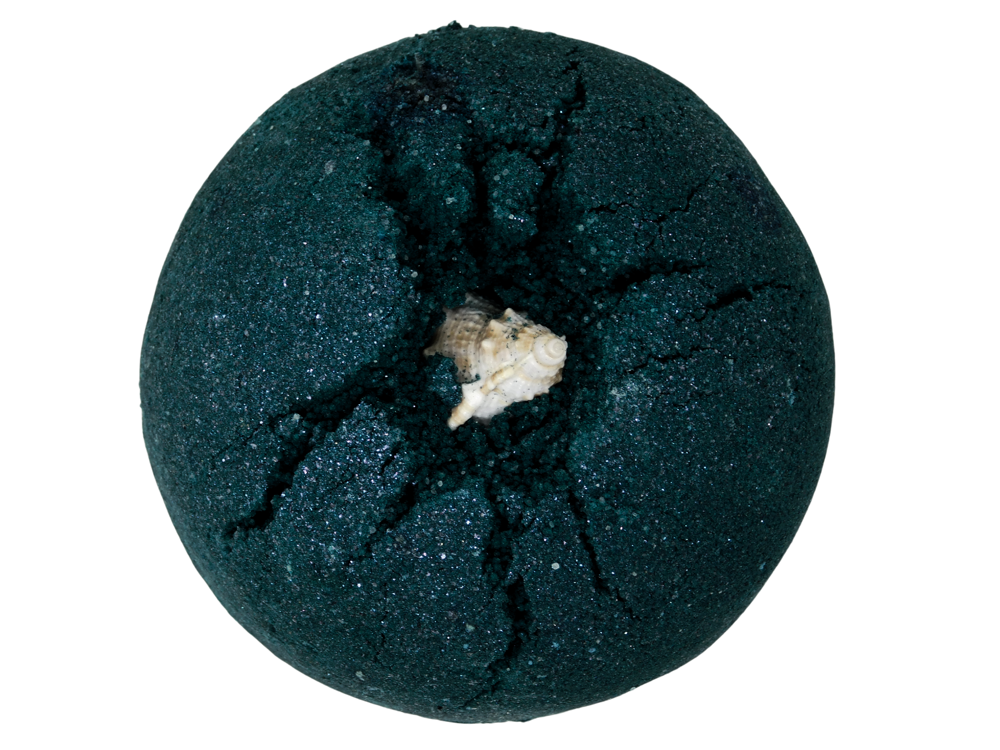 Dark green bath bomb with shell