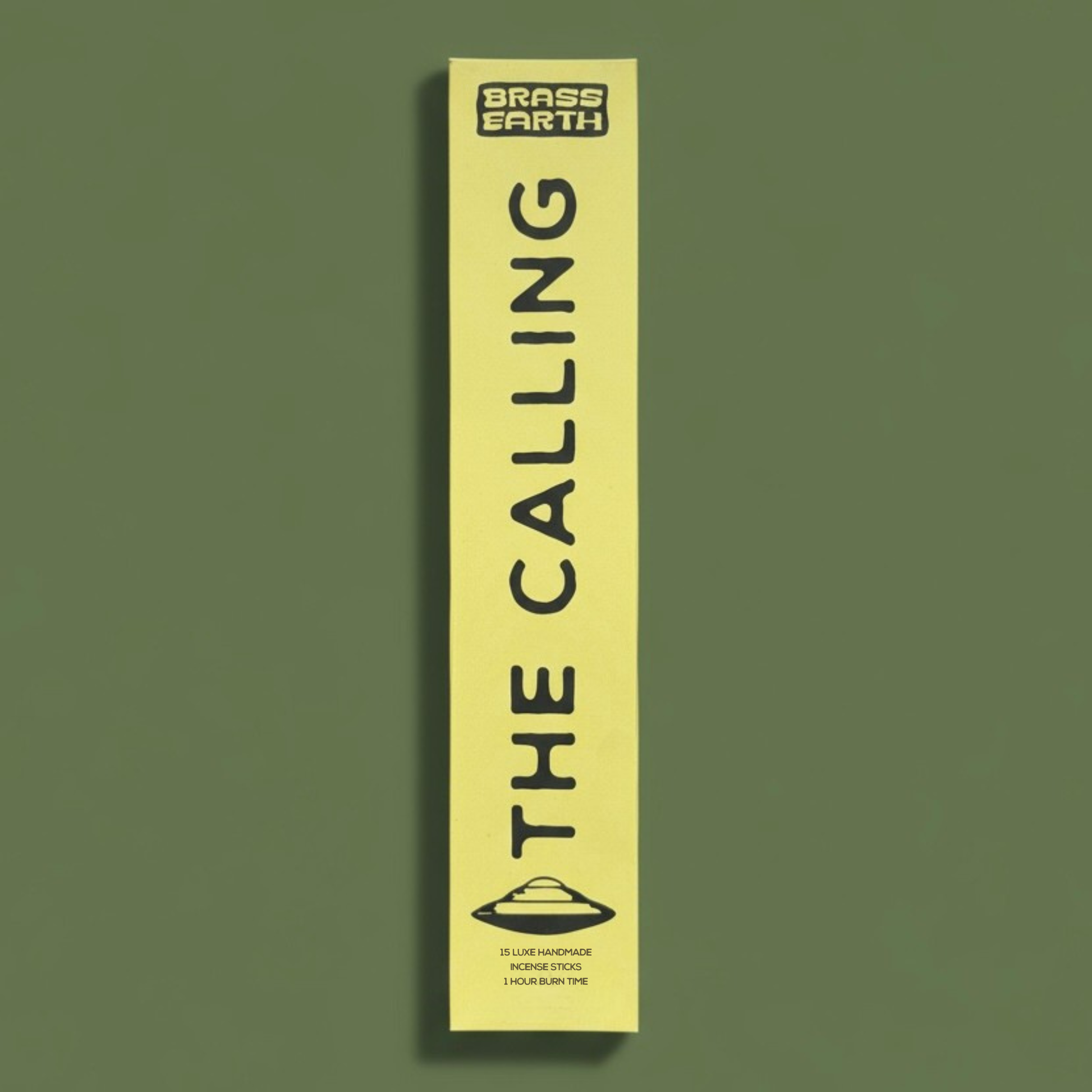 Yellow package with 'The Calling' text on a green background