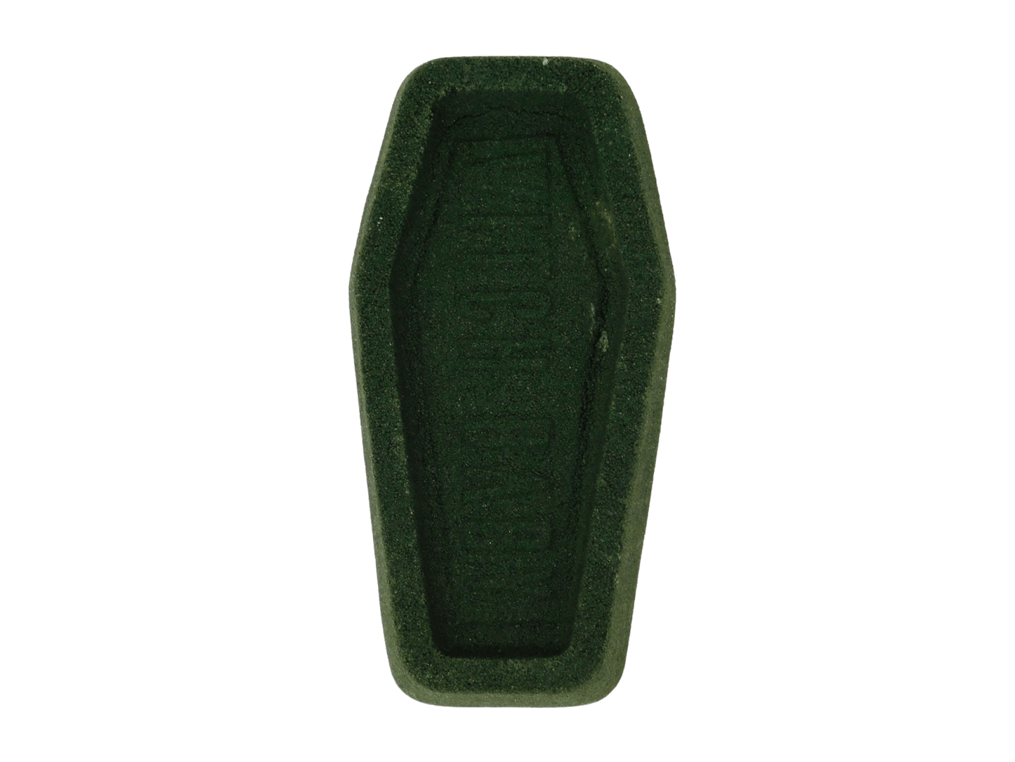 Green coffin-shaped bath bomb