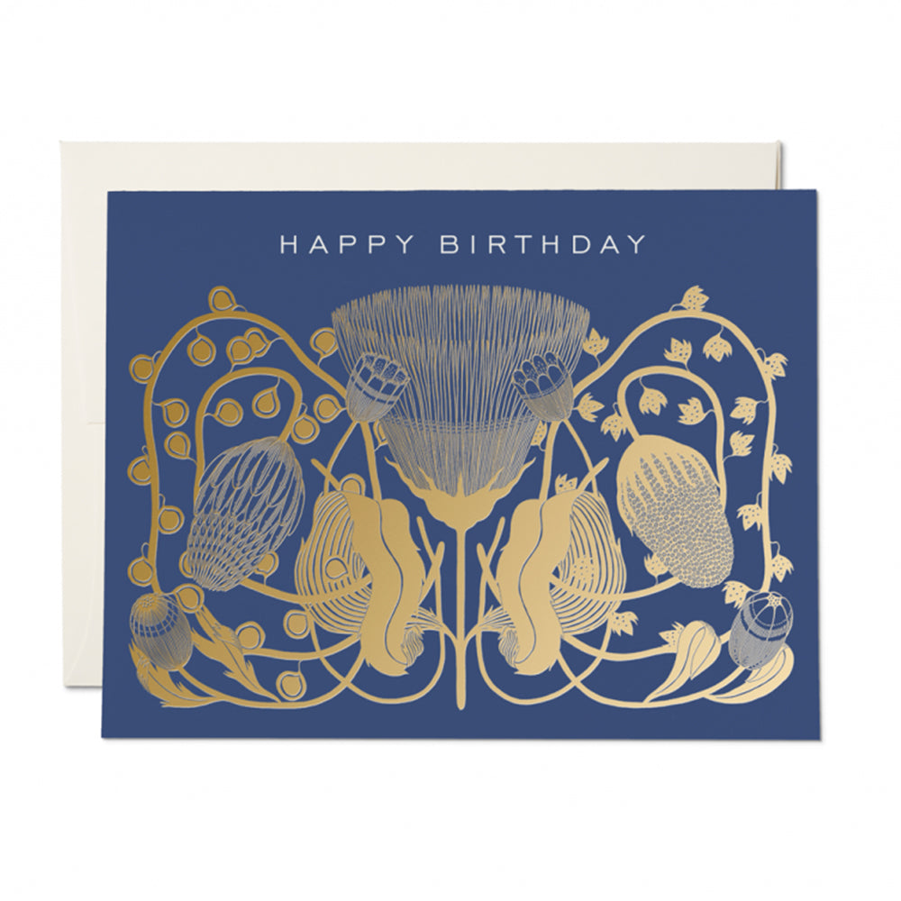 Happy Birthday Floral Foil Notecard
