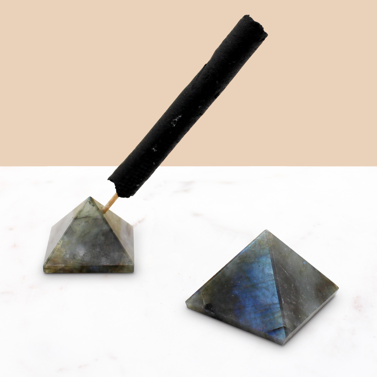 Pyramid Incense Stand: Labradorite