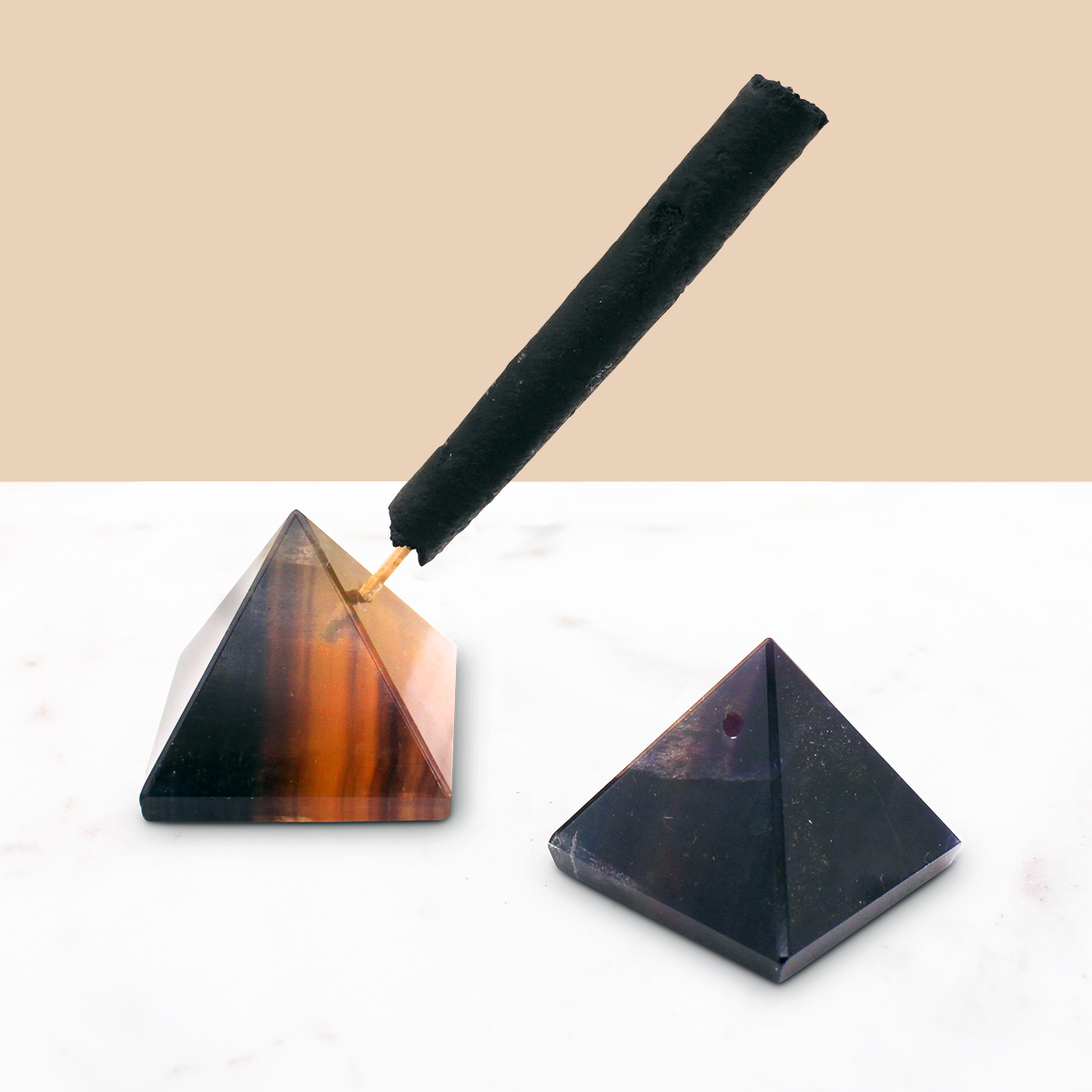 Pyramid Incense Stand: Fluorite